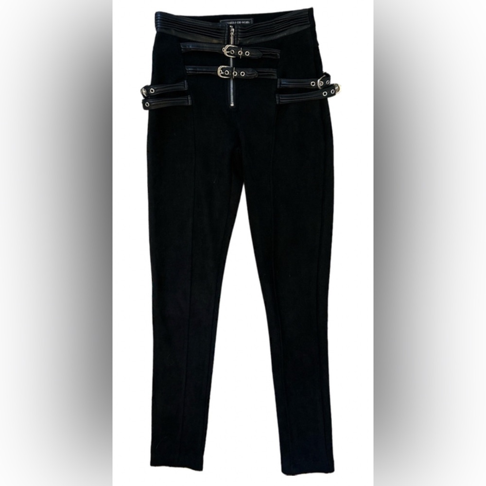 Maniere de vior suede buckle leggings